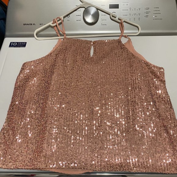 New with Tags, Pink sequin tank by Vine & Love, size large - Picture 6 of 6
